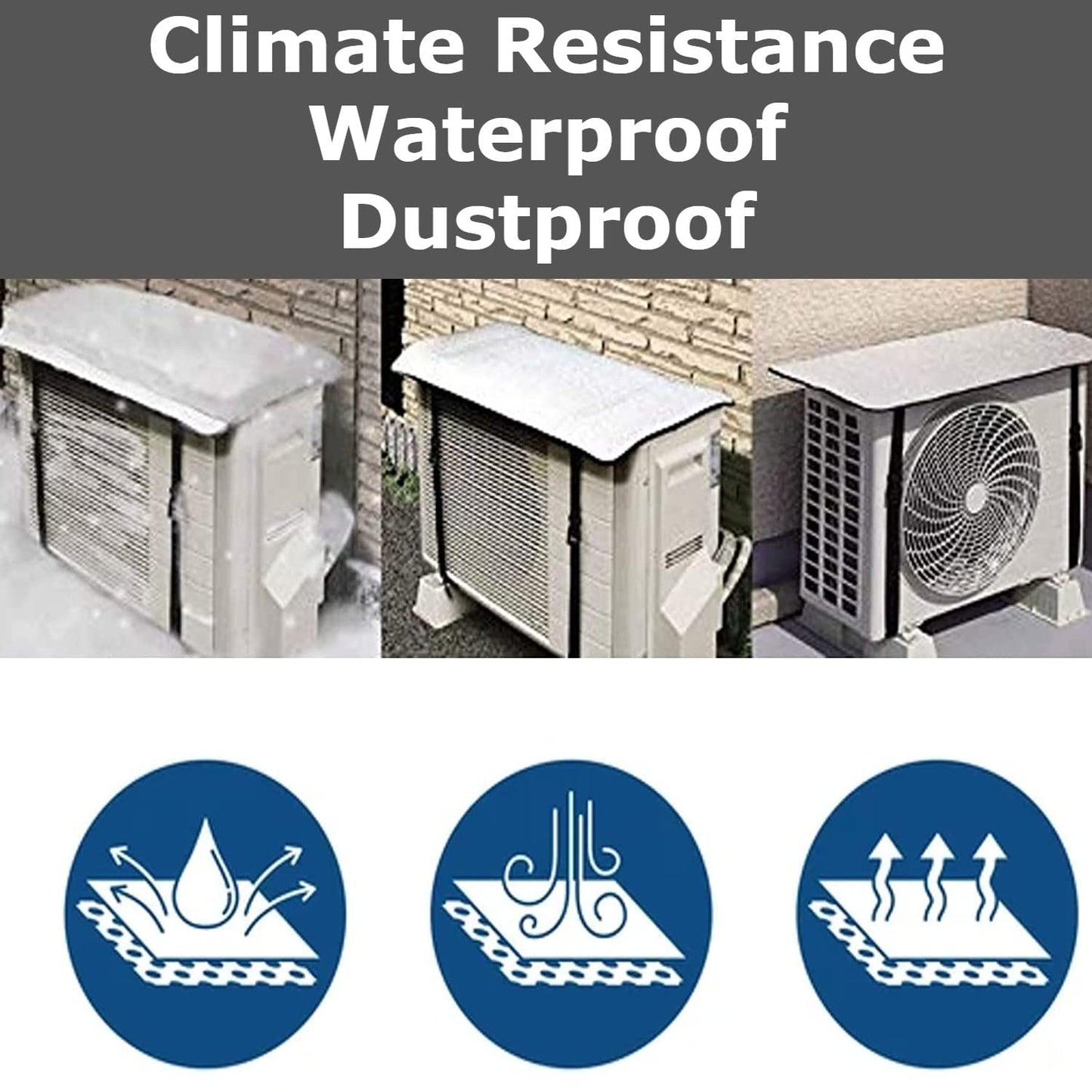 Ac Outdoor Unit Protector Heat Insulation Sunlight Shade Protector from Dust With Adjustable Buckle Rain Cover Air Conditioner Cover (35 inches)