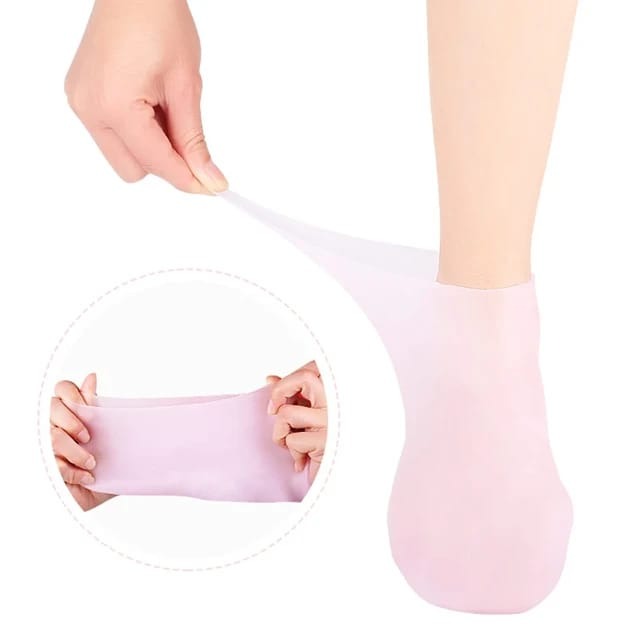 01 Pair - Silicone Foot Care Socks Anti Cracking Moisturizing Gel Socks Cracked Dead Skin Remove Protector - Silicone Socks And Gloves For Moisturizing Hands And Feet