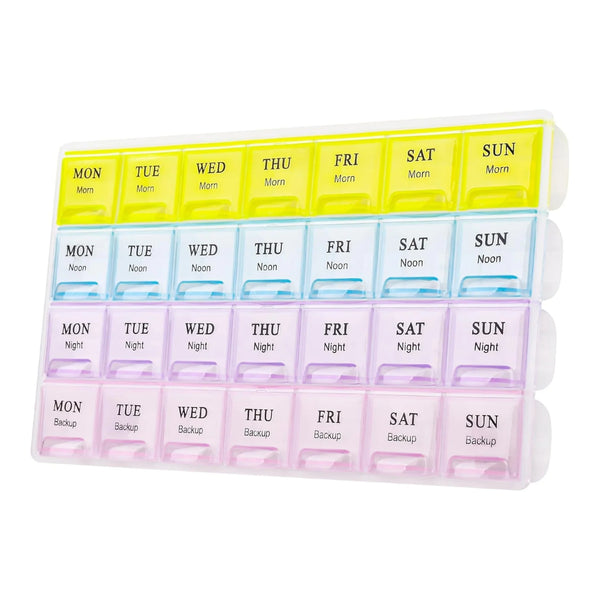 Large Weekly Pill Organizer4 Times A Day, Moisture-Proof 7 Day Pill Box, Travel Pill Cases Portable for Pills Vitamin Fish Oil Supplements (Copy)